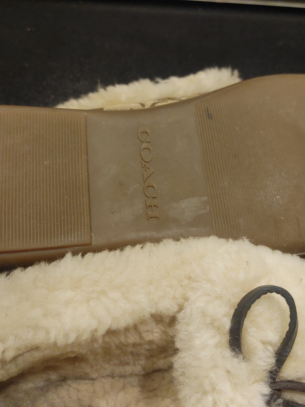 Coach Cream Shearling Lined Slide/Slipper Women's Size 10 - Picture 6 of 6